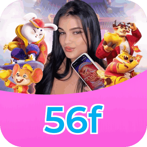 Interface do aplicativo 56f mostrando jogos disponíveis no iOS e Android